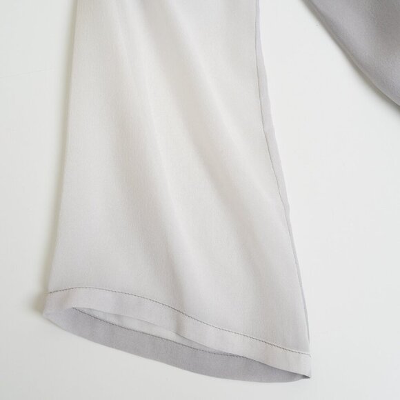 ✨ Eileen Fisher Sheer Silk Top Tunic Oversized Pearl Water Lagenlook Gray - Picture 10 of 16